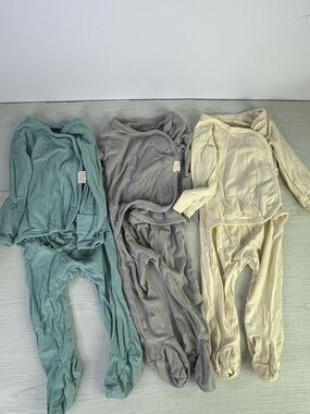 3x Bonsie Skin to Skin Babywear - Baby Footed Bodysuit :3-6Months